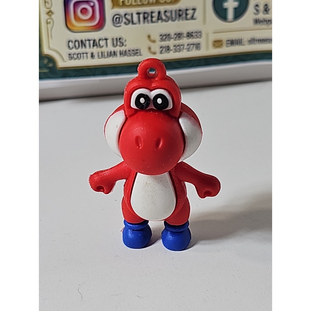 2" RED YOSHI BackPack Buddies Clip Keychain Super Mario